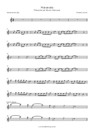 Ministério Avivah Maranata score for Alto Saxophone