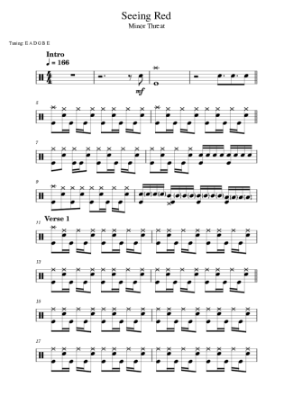 Minor Threat Seeing Red score for Drums