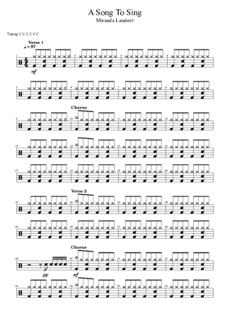 Miranda Lambert A Song To Sing score for Drums