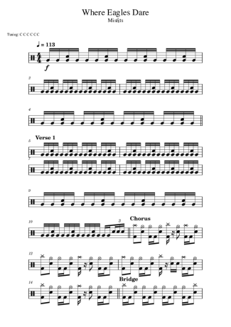 Misfits Where Eagles Dare score for Drums