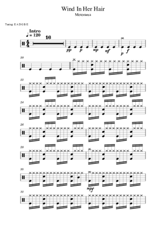 Motorama Wind In Her Hair score for Drums