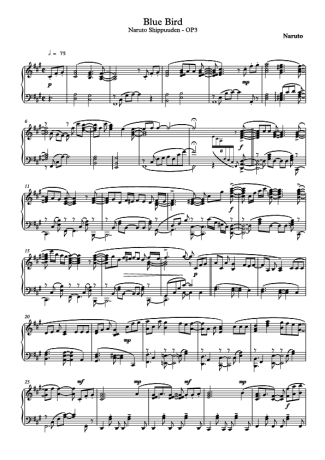 Movie Soundtracks (Temas de Filmes) Blue Bird score for Piano