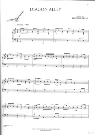 Movie Soundtracks (Temas de Filmes) Diagon Alley score for Piano