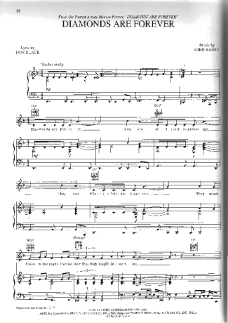 Movie Soundtracks (Temas de Filmes) Diamonds Are Forever score for Piano