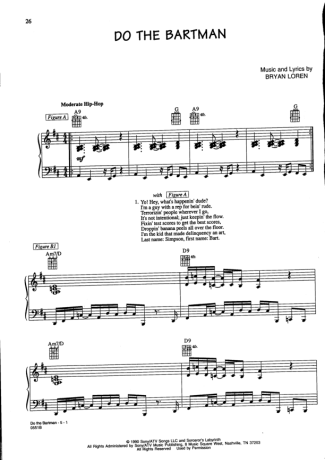 Movie Soundtracks (Temas de Filmes) Do The Bartman (The Simpsons) score for Piano