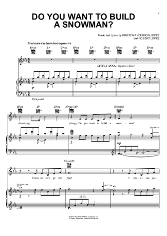 Movie Soundtracks (Temas de Filmes) Do You Want To Build A Snowman (Frozen) score for Piano