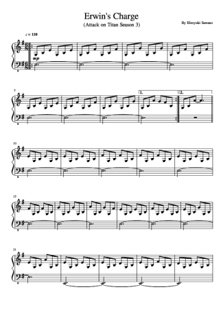 Movie Soundtracks (Temas de Filmes) Erwin´s Charge score for Piano