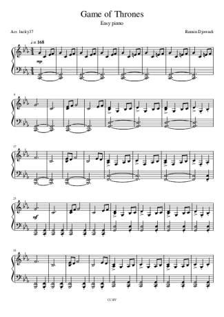 Movie Soundtracks (Temas de Filmes) Game Of Thrones (Main Theme) score for Piano