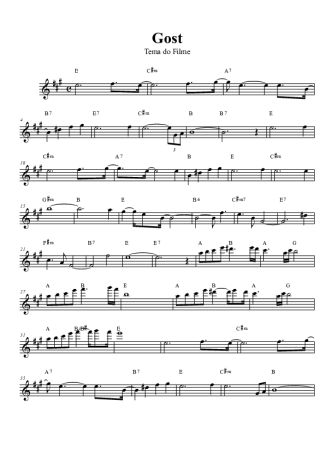 Movie Soundtracks (Temas de Filmes) Ghost score for Alto Saxophone