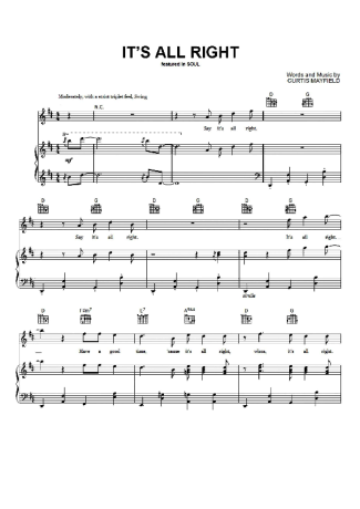 Movie Soundtracks (Temas de Filmes) It´s All Right score for Piano