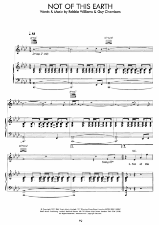 Movie Soundtracks (Temas de Filmes) Not Of This Earth score for Piano