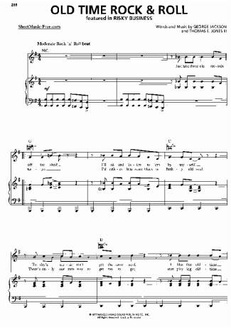 Movie Soundtracks (Temas de Filmes) Old Time Rock And Roll score for Piano