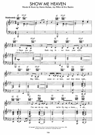 Movie Soundtracks (Temas de Filmes) Show Me Heaven score for Piano