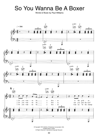 Movie Soundtracks (Temas de Filmes) So You Wanna Be A Boxer score for Piano