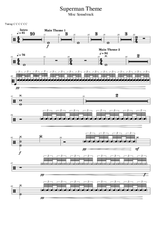 Movie Soundtracks (Temas de Filmes) Superman Theme score for Drums
