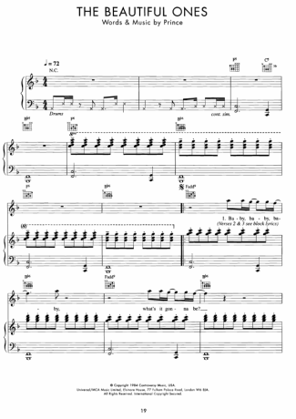 Movie Soundtracks (Temas de Filmes) The Beautiful Ones score for Piano