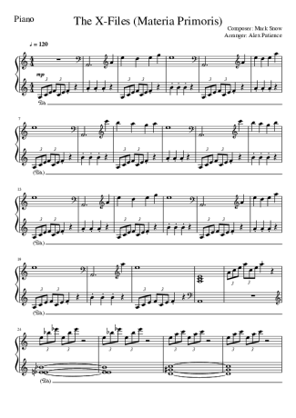 Movie Soundtracks (Temas de Filmes) The X Files (Theme) score for Piano