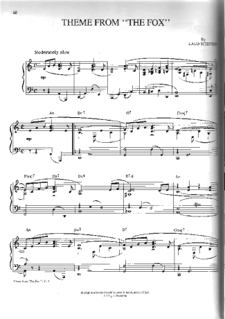 Movie Soundtracks (Temas de Filmes) Theme From The Fox score for Piano