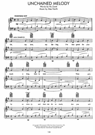 Movie Soundtracks (Temas de Filmes) Unchained Melody score for Piano