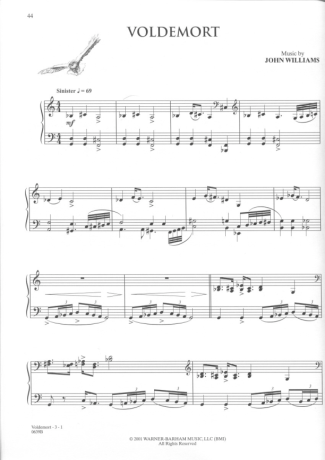 Movie Soundtracks (Temas de Filmes) Voldemort score for Piano