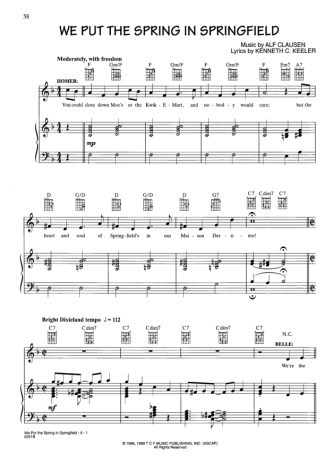 Movie Soundtracks (Temas de Filmes) We Put The Spring In Springfield (The Simpsons) score for Piano