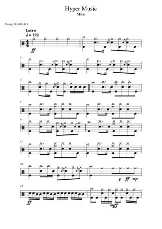 Muse Hyper Music score for Drums