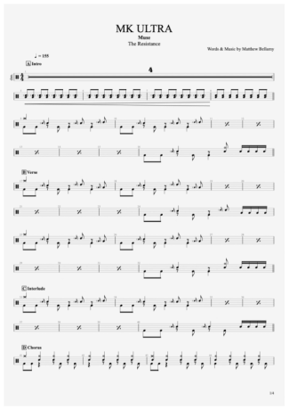 Muse MK Ultra score for Drums