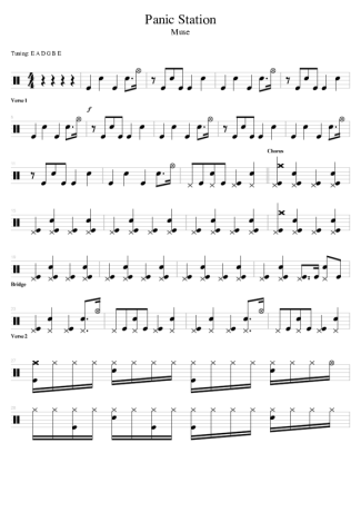 Muse Panic Station score for Drums