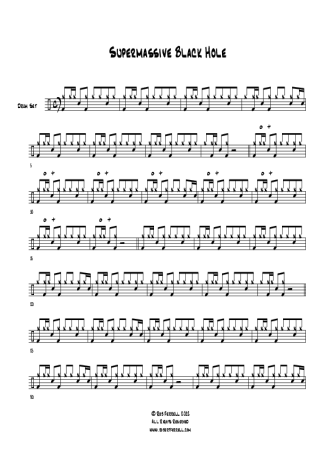 Muse Supermassive Black Hole score for Drums