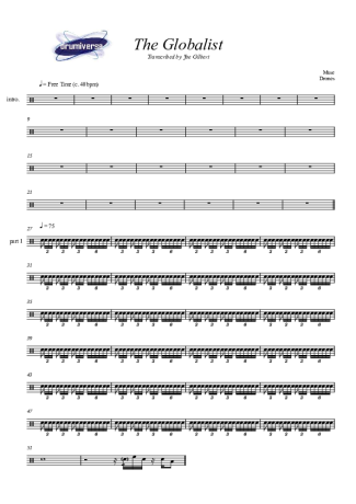 Muse The Globalist score for Drums