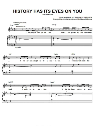 Musicals (Temas de Musicais) History Has Its Eyes On You score for Piano
