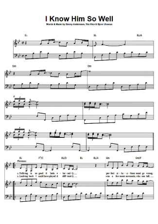 Musicals (Temas de Musicais) I Know Him So Well score for Piano