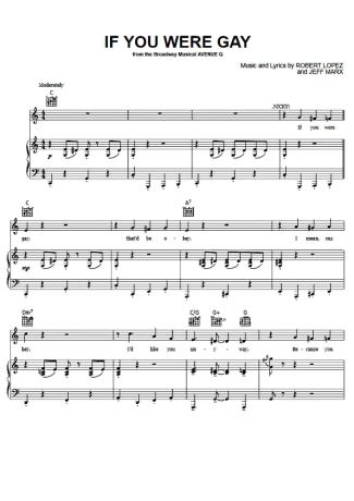 Musicals (Temas de Musicais) If You Were Gay score for Piano