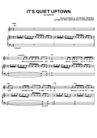Musicals (Temas de Musicais) It´s Quiet Uptown score for Piano