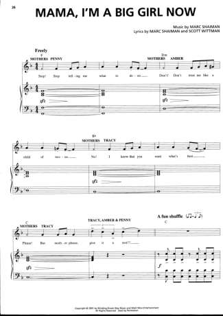 Musicals (Temas de Musicais) Mama Im A Big Girl Now(Hairspray) score for Piano