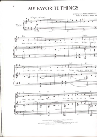 Musicals (Temas de Musicais) My Favorite Things (The Sound Of Music) score for Piano