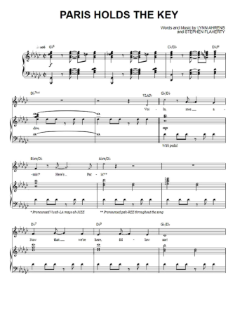 Musicals (Temas de Musicais) Paris Holds The Key (To Your Heart) score for Piano