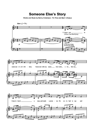 Musicals (Temas de Musicais) Someone Else S Story score for Piano