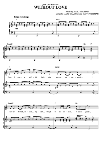 Musicals (Temas de Musicais) Without Love score for Piano