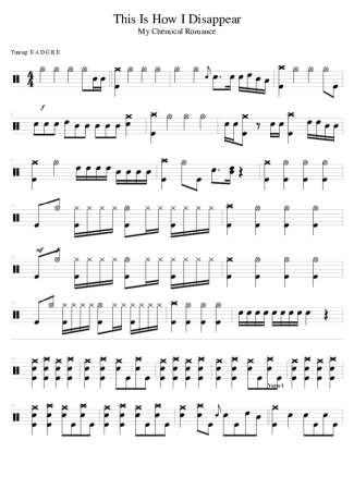 My Chemical Romance This Is How I Disappear score for Drums