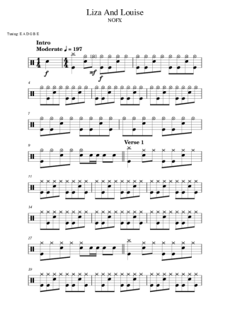 NOFX Liza And Louise score for Drums