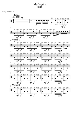 NOFX My Vagina score for Drums