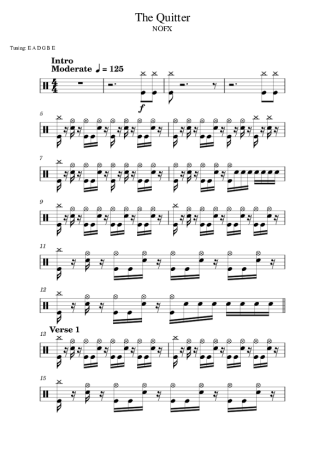 NOFX The Quitter score for Drums