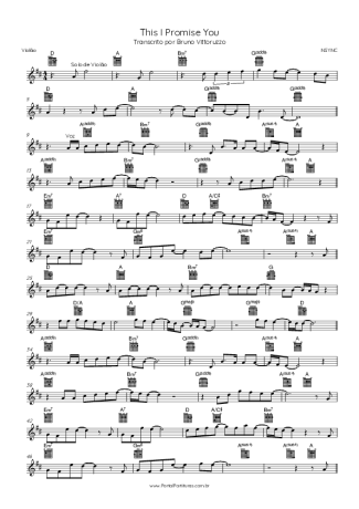 NSYNC This I Promise You score for Acoustic Guitar