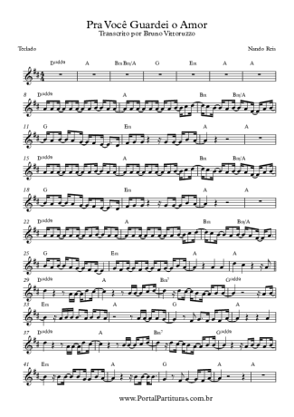 Nando Reis Pra Você Guardei o Amor score for Keyboard