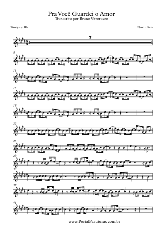 Nando Reis Pra Você Guardei o Amor score for Trumpet