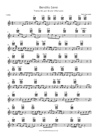 Nani Azevedo Bendito Serei score for Acoustic Guitar