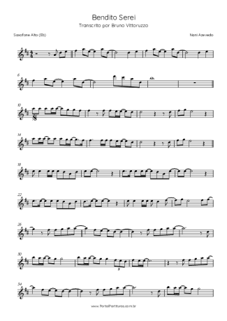Nani Azevedo Bendito Serei score for Alto Saxophone