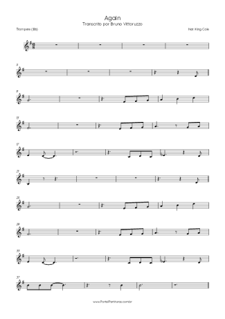 Nat King Cole Again score for Trumpet
