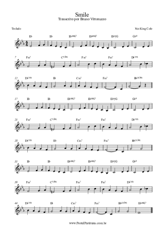 Nat King Cole Smile score for Keyboard